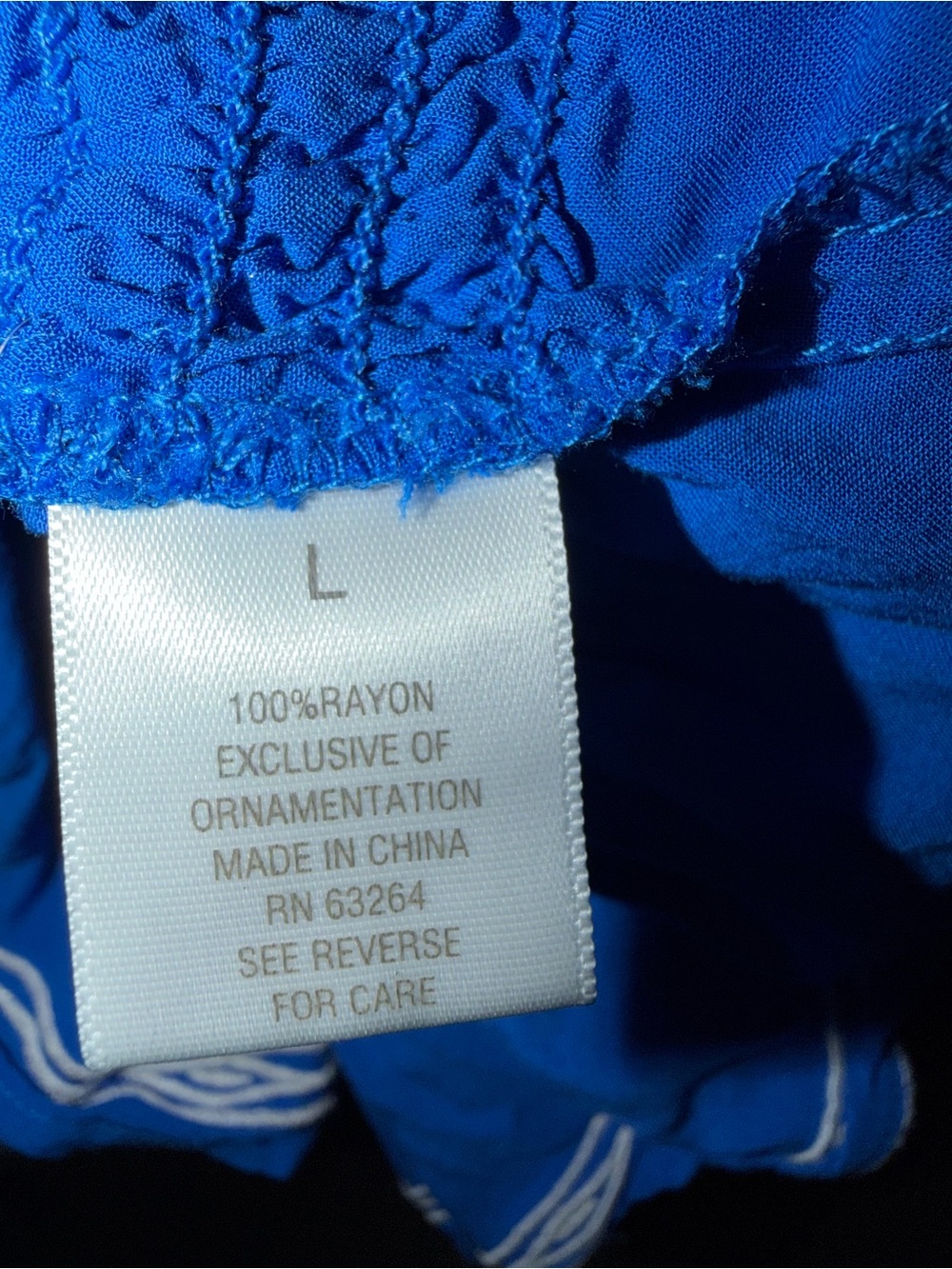 Dress Barn Royal Blue Embroidered Peasant Blouse - Picture 6 of 6